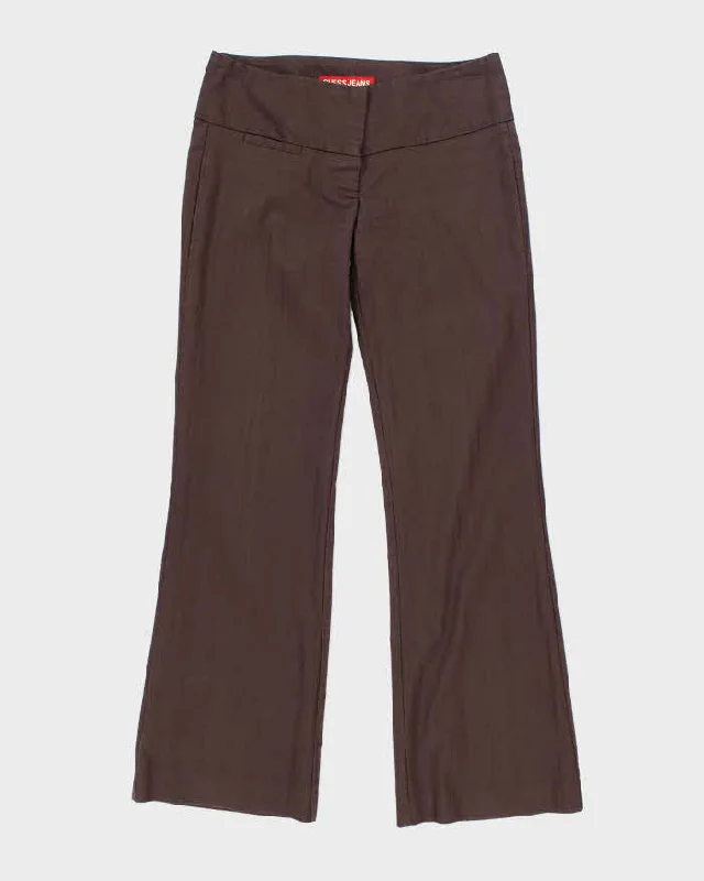 Y2k 00s Guess Brown Suit Trousers - W30 L30 Chinos Cotton Straight Leg