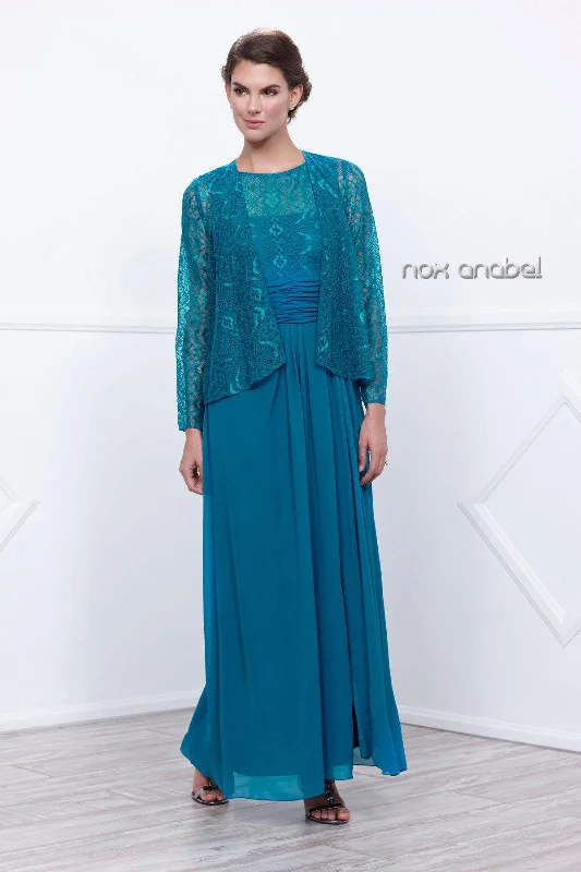 Long Mother of the Bride Formal Dress with Jacket Jacket Blazer Coat