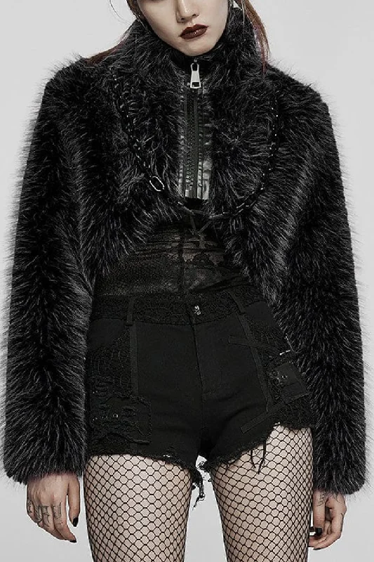 Detachable Chain Long Sleeves Womens Steampunk Short Coat 2 Colors Trim Padded Insulated Detachable Chain Long Sleeves Womens Steampunk Short Coat 2 Colors Trim Padded Insulated