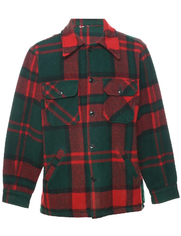 Checked Jacket - L Wool Jacket Cashmere Jacket Tweed Jacket