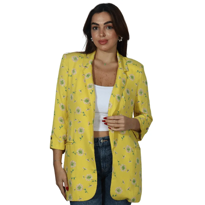 ART LOVE - Flower print blazer Women's Long Blazer