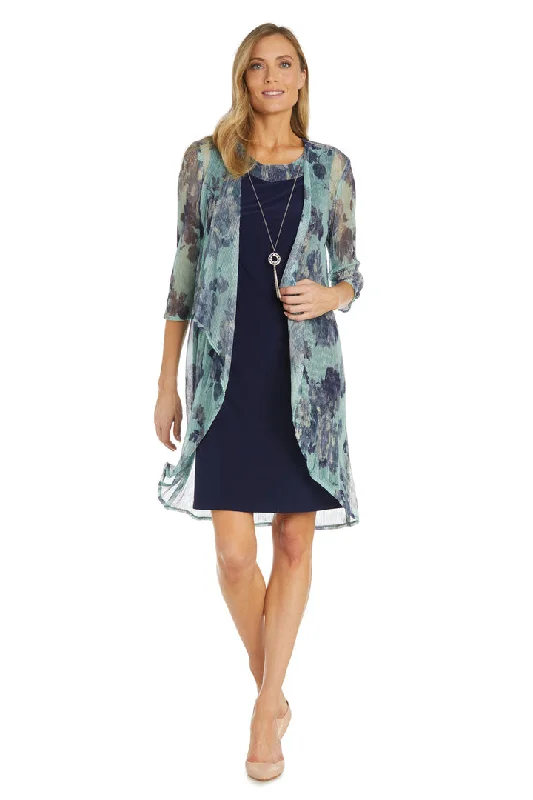 R&M Richards 1087 Mother of the Bride Short Printed Jacket Dress Front Pockets Side Pockets Patch Pockets R&M Richards 1087 Mother of the Bride Short Printed Jacket Dress Front Pockets Side Pockets Patch Pockets