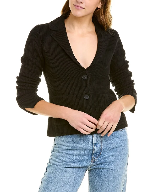 White + Warren Knit Wool-Blend Blazer Women's High-End Blazer