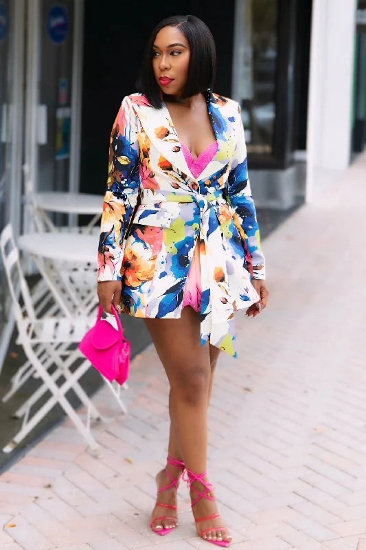 Kalicia Watercolor Longline Blazer/Dress Women's Fashion Blazer
