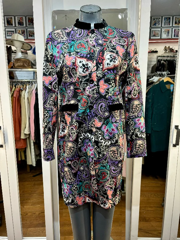 90’s Black Multicolor Parley Light Coat by Order Piu Kimono Robe Cloak
