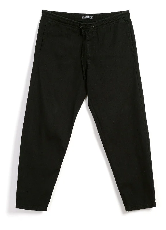 JIM | Casual Drawstring Trousers | Washed Black Trousers Low Rise Relaxed
