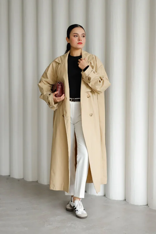 trench coat FA P 9419 Collared Crew Neck Turtle Neck