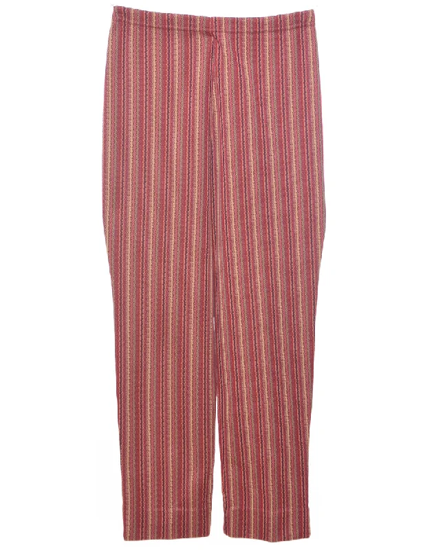Striped Pattern Trousers - W30 L28 Trousers Solid Black