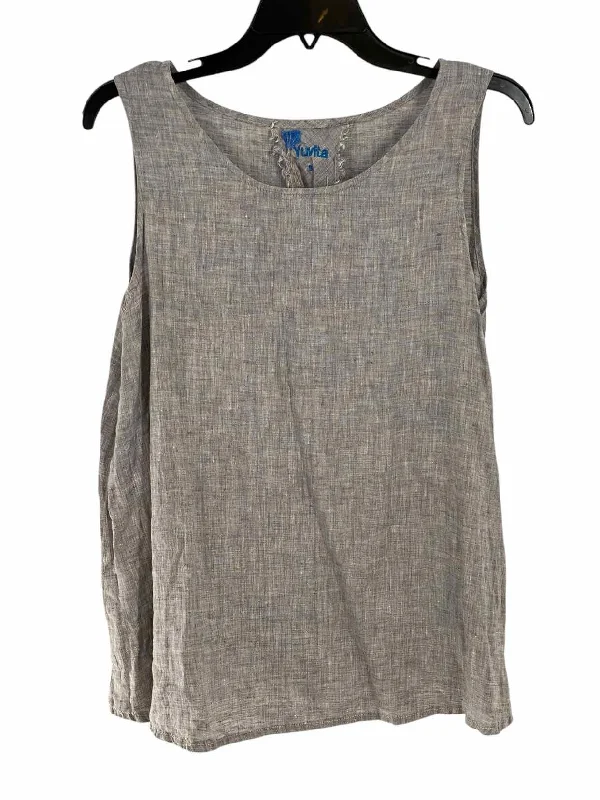 Yuvita Size S Grey Tank Top one shoulder tank