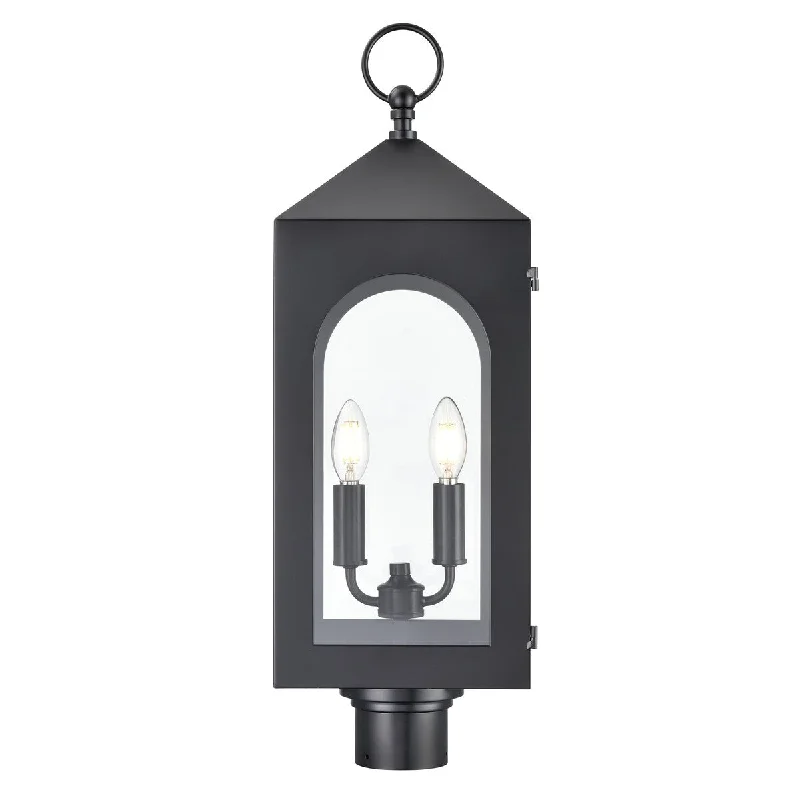 Millennium Lighting Bratton 2 Light Outdoor Post Lantern in Powder Coat Black Nylon Polyester Spandex