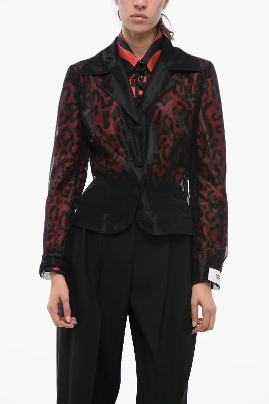 Dolce & Gabbana 1995 Cropped Fit Mesh Blazer Women's Casual Suit