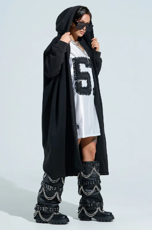 SHIVER OVERSIZED CARDIGAN IN BLACK Handmade Hand-knitted Hand-woven