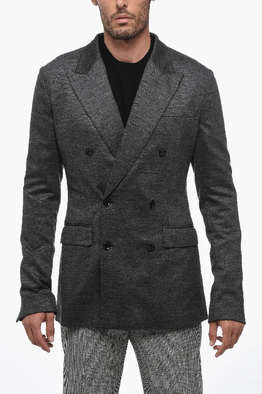 Dolce & Gabbana Wool Blend Double Breasted Blazer Women's Short Blazer