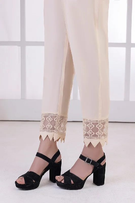 Lakhany 01 Piece Embroidered Trousers - LSM-T-3097 (BG) Trousers Modern Contemporary
