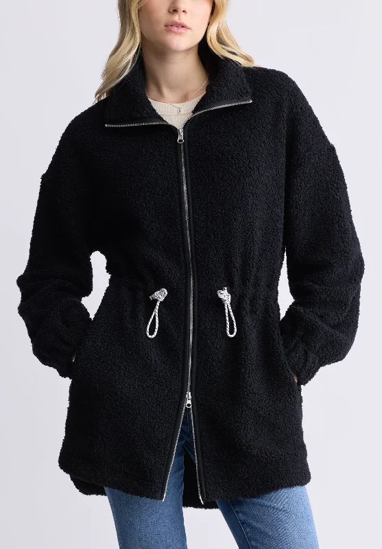 Citra Women's Cinch-Waist Full-Zip Sherpa Coat, Black - JK0038F Vest Waistcoat Gilet Citra Women's Cinch-Waist Full-Zip Sherpa Coat, Black - JK0038F Vest Waistcoat Gilet