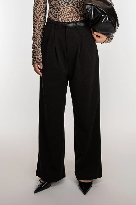 WIDE LEG TROUSER WITH BELT Trousers fashionable trendy