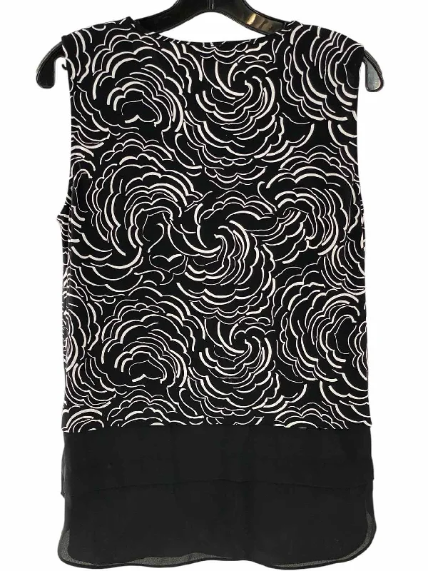 Vince Camuto Size M Black White Print Tank Top bright tank top