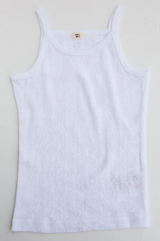 Goat - Milk White Pointelle Tank bold tank top