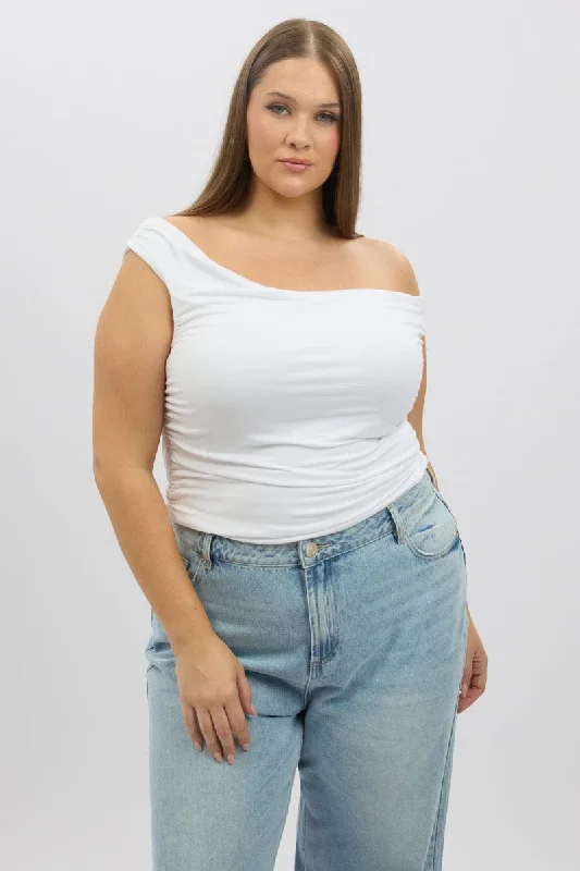 White Tank Top Cowl Neck Side Ruched sage tank top