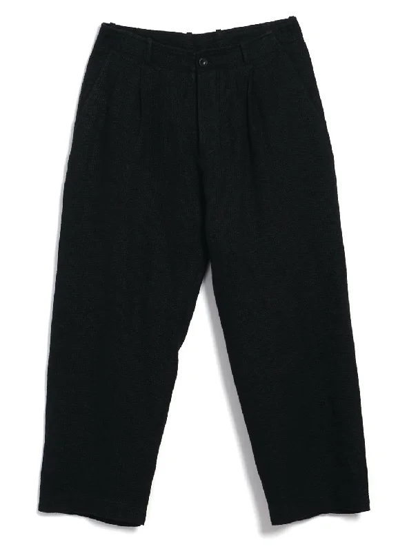 BOBBY 29-58-2 | Wide Pleated Trousers | Black Gauze Trousers versatile functional