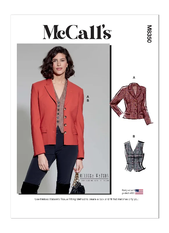 McCall's M8350 Misses' Blazer & Vest Women's Casual Suit