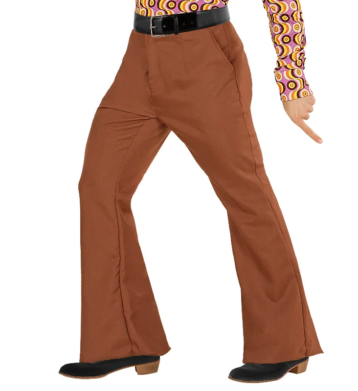 70's Groovy Disco Flares Trousers Brown Trousers fashionable chic