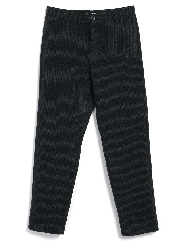 KEN | Wide Cut Trousers | Black Wool Pin Trousers practical durable