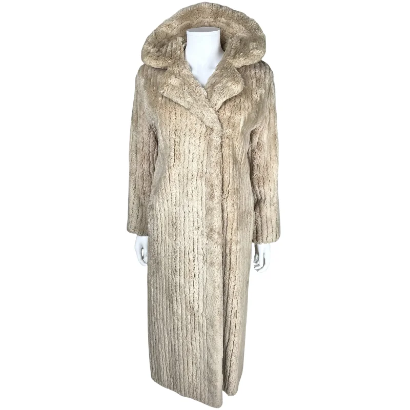 Vintage 1970s Fur Coat Sheared Beaver Christian Dior Size M Trapeze Tunic Caftan