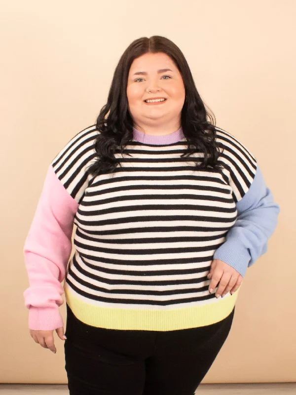Claire Color Block Sweater Jersey Fabric Tulle Fabric Batik Fabric