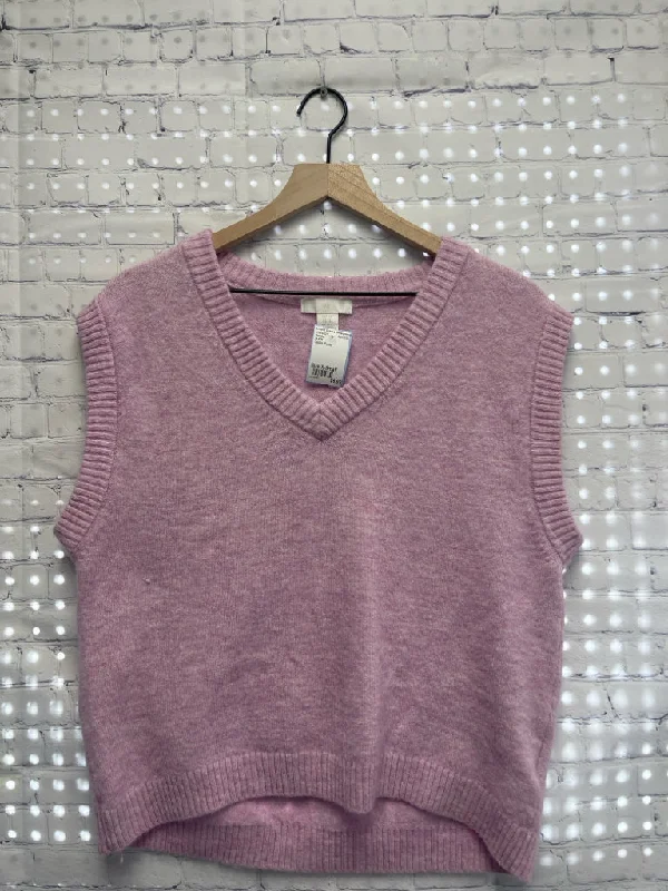 Size X-Small Ladies Purple H & M Sweater Boat Neck Shawl Collar Notched Collar