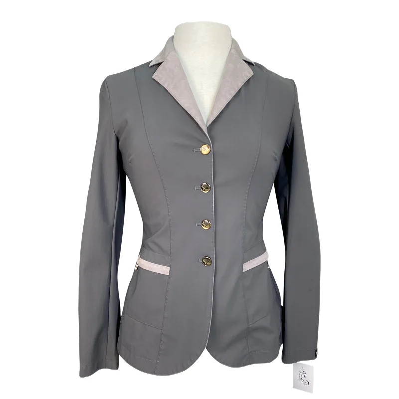 Sarm Hippique 'Verbania' Show Coat in Grey - Women's IT 42 (US 8) Down Puffer Quilted Sarm Hippique 'Verbania' Show Coat in Grey - Women's IT 42 (US 8) Down Puffer Quilted