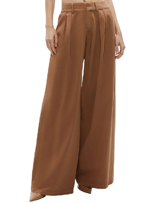alice + olivia Garbo Low-Rise Baggy Pleated Trouser Trousers Wedding White