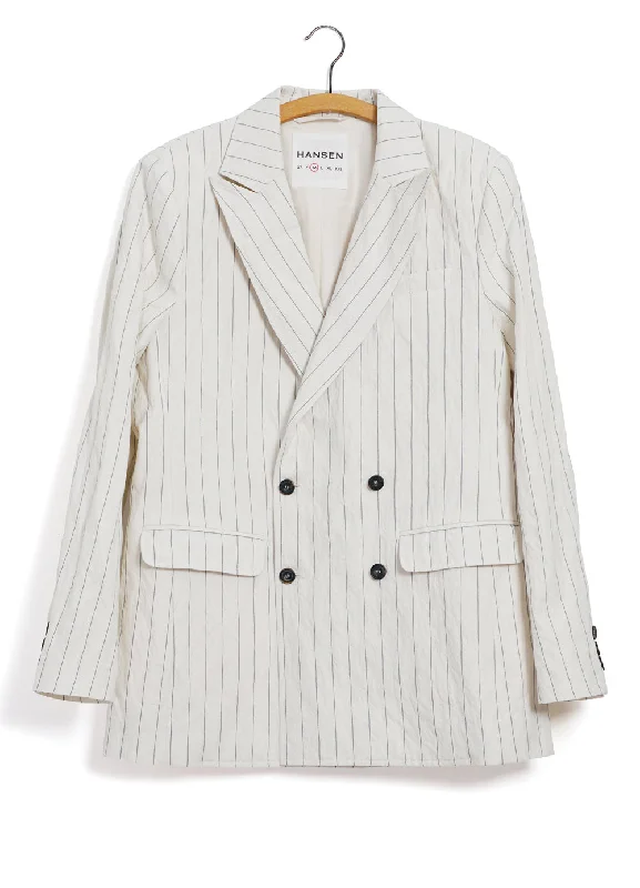 WERNER | Classic Double Breasted Blazer | Ecru Pin Women's Classic Blazer