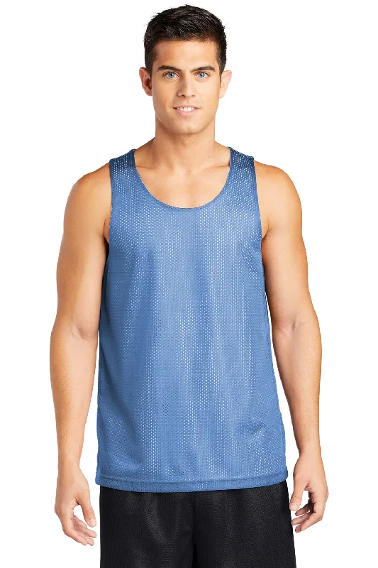 Sport-Tek Mens Reversible Mesh Moisture Wicking Tank Top - Carolina Blue - Closeout ivory tank top