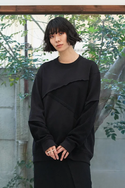 DAI CONTRAST SWEATER / unisex Satin Blend Silk Blend Wool Blend
