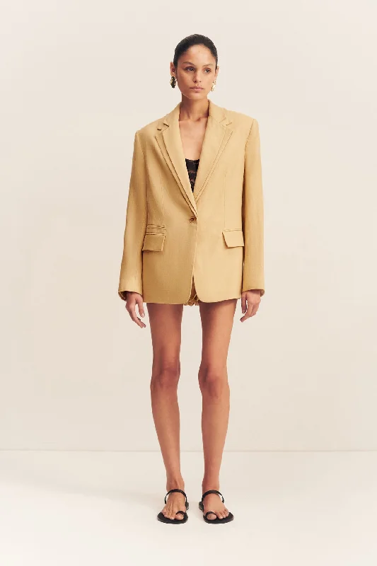 WELLINGTON DOUBLE LAYER BLAZER - ALMOND New Women's Blazer