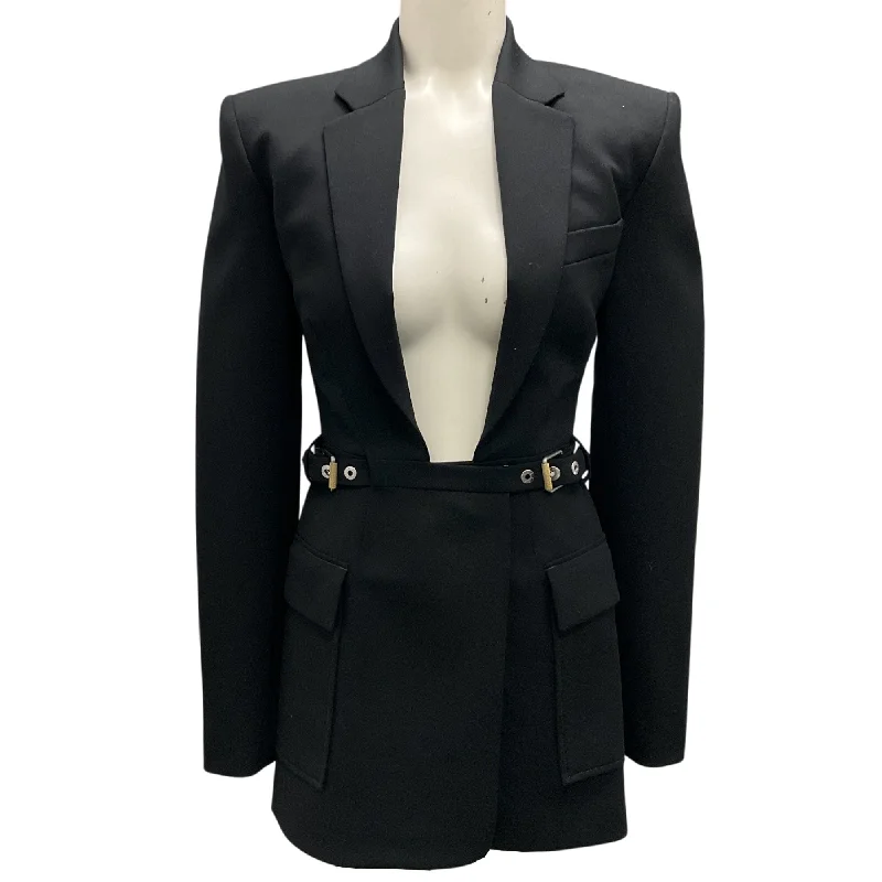 Dion Lee Black Open Neck Blazer Dress Women's Radiation Jacket