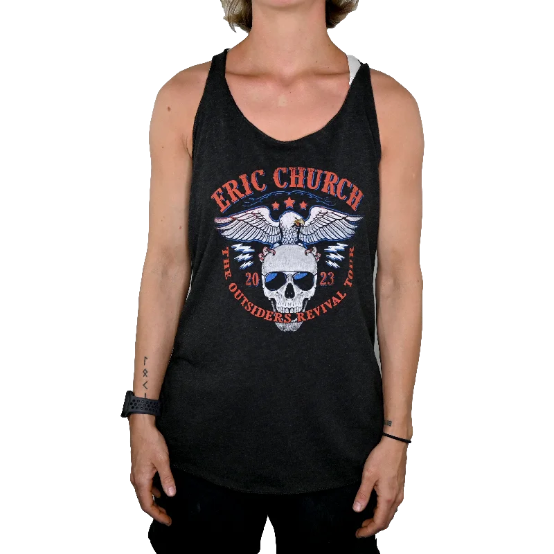 The Outsiders Revival Tour - Revival Skull Ladies Tank peach tank top