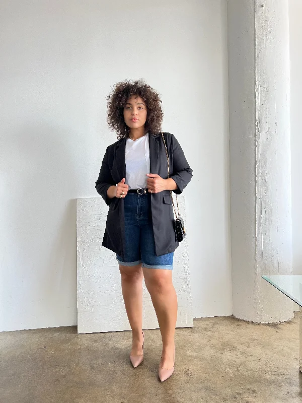 Plus Size Lightweight Open Blazer Women's Classic Blazer