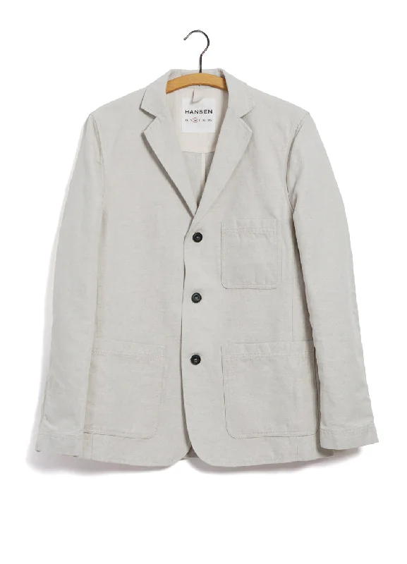 CHARLIE | Easy Three Button Blazer | Natural Flax Women's Luxurious Jacket