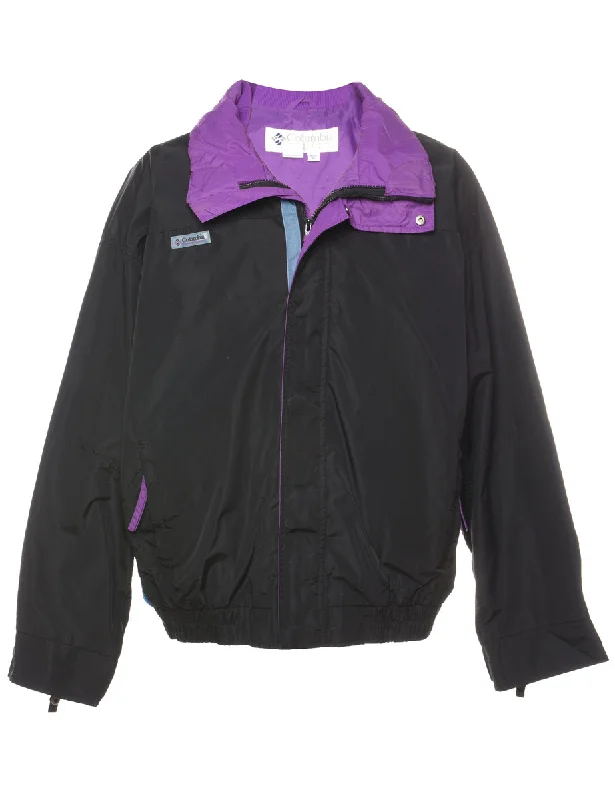 Columbia Black & Purple Contrast Zip-Front Nylon Jacket - XL Chenille Fabric Brocade Fabric Lace Fabric Columbia Black & Purple Contrast Zip-Front Nylon Jacket - XL Chenille Fabric Brocade Fabric Lace Fabric