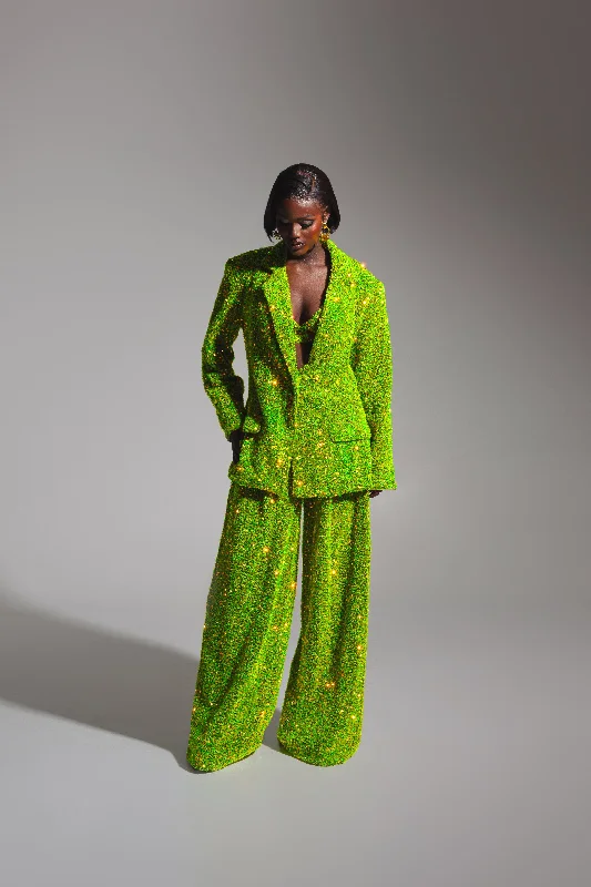 LIZA Sequin Blazer in OLIVINE Women's Elegant Suit