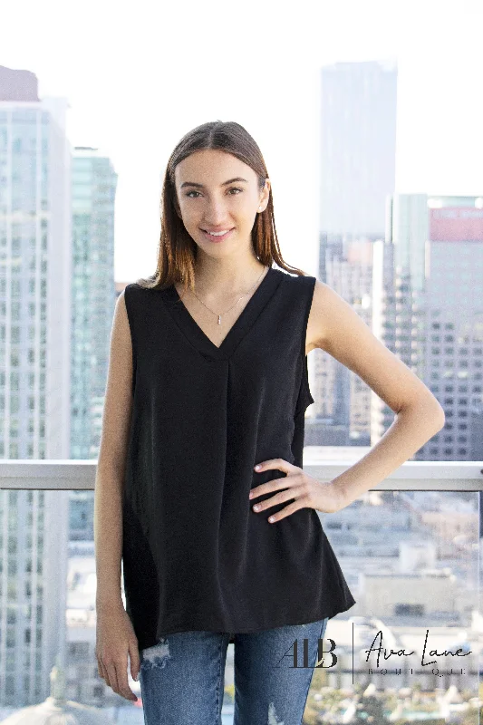 Positive Reminder Women's V-Neckline Layering Tank Top silver tank top