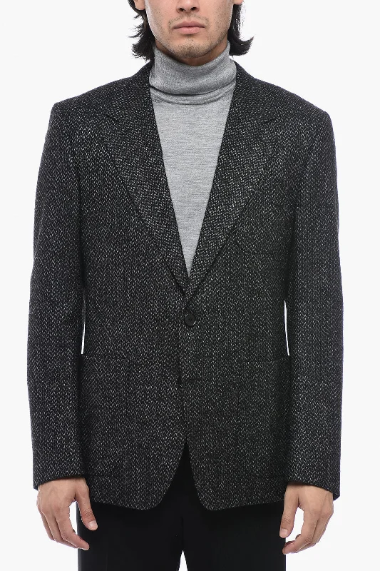 Dolce & Gabbana Tailored Wool Herringbone Patterned Blazer With Notch Lapel Women's Banquet Suit Dolce & Gabbana Tailored Wool Herringbone Patterned Blazer With Notch Lapel Women's Banquet Suit
