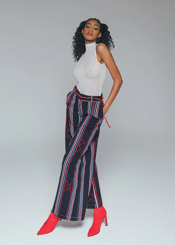 Keys Palazzo Trousers in Kentelig with Denim Cut Trousers Yoga Stretchy