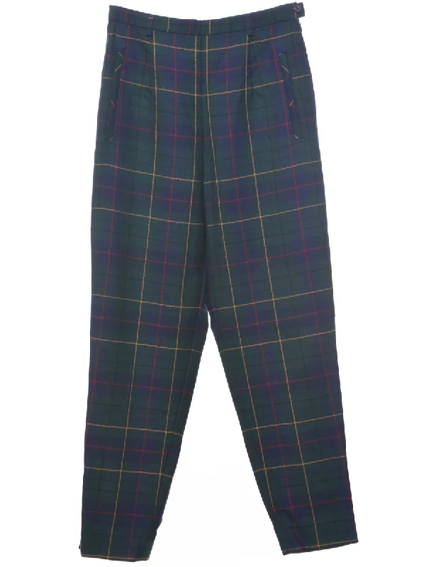 Wool Pendleton Checked Pattern Trousers - W26 L27 Trousers Trousers Formal