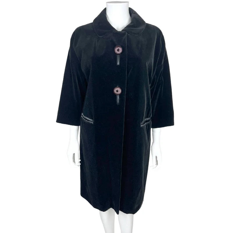1960s Vintage Black Velvet Coat Lydia Sperlich Rainmaster M Hooded Jacket Zipper Jacket Button Jacket 1960s Vintage Black Velvet Coat Lydia Sperlich Rainmaster M Hooded Jacket Zipper Jacket Button Jacket
