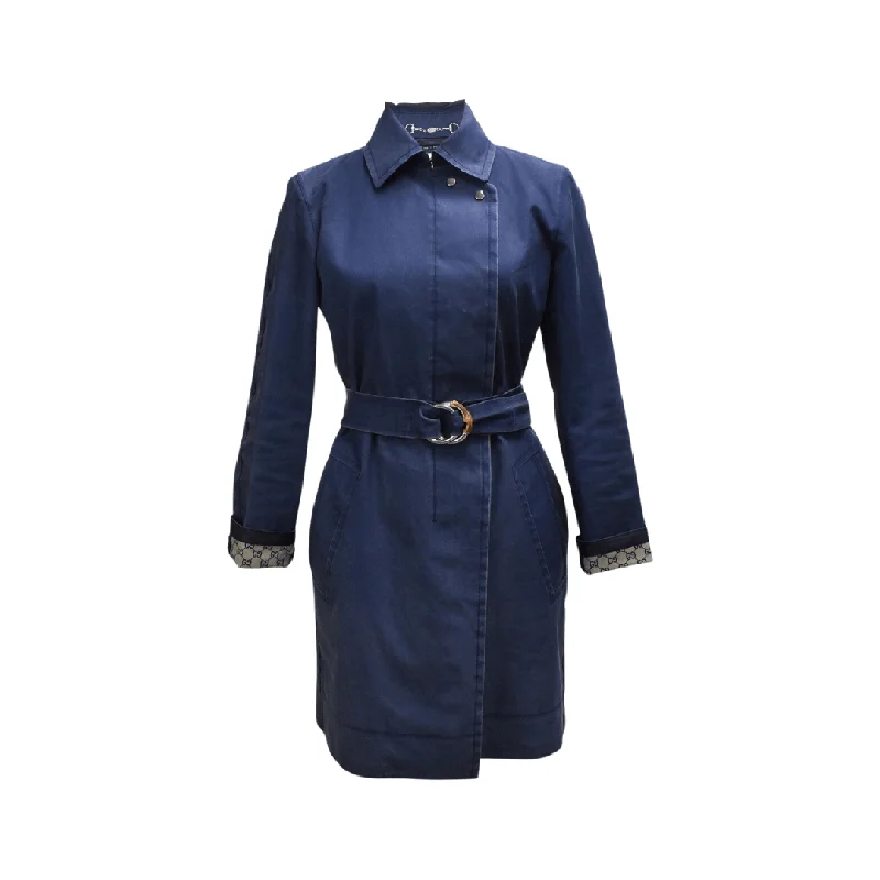 Gucci Trench Coat - Women's 40 Pleated Ruffled tiered