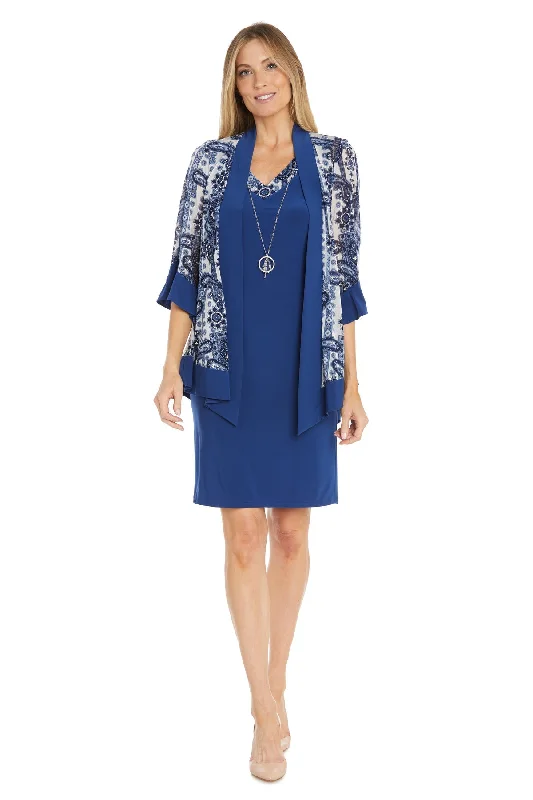 R&M Richards 1714 Short Mother of the Bride Jacket Print Dress Notch Collar Peter Pan Collar Cowl Neck R&M Richards 1714 Short Mother of the Bride Jacket Print Dress Notch Collar Peter Pan Collar Cowl Neck