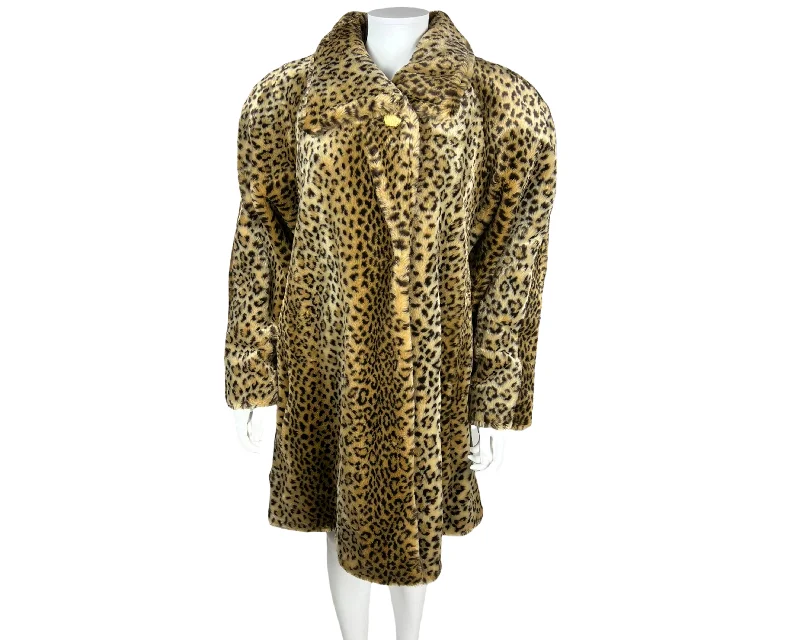 Vintage 1980s Ladies Donnybrook Faux Fur Coat Leopard Print Sleeveless Short Sleeve Long Sleeve Vintage 1980s Ladies Donnybrook Faux Fur Coat Leopard Print Sleeveless Short Sleeve Long Sleeve